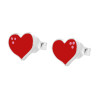 ORECCHINI BIMBA CUORE SMALTO ROSSO IN ARGENTO 925