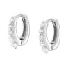 ORECCHINI CERCHIO A SCATTINO MM 13 CON CUBIC ZIRCONIA BIANCHI IN ARGENTO 925 GALVANICA RODIO
