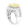 ANELLO QUADRATO TOPAZIO CONTORNATO DA CUBIC ZIRCONIA BIANCHI IN ARGENTO 925 GALVANICA RODIO