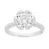 ANELLO SOLITARIO BOCCIOLO FIORE CON CUBIC ZIRCONIA BIANCHI IN ARGENTO 925 GALVANICA RODIO