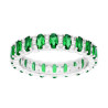 ANELLO ETERNITY RIVIERA A GIRO CON OVALI VERDE SMERALDO E CUBIC ZIRCONIA BIANCHI IN ARGENTO 925 GALVANICA RODIO