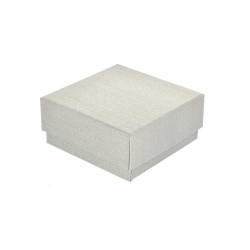 ASTUCCIO MULTIUSO PER GIOIELLI CM 7 X 7 H 3,5 COLORE GRIGIO PERLA EFFETTO TESSUTO SETA