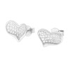ORECCHINI CUORE CON CUBIC ZIRCONIA BIANCHI IN ARGENTO 925 GALVANICA RODIO