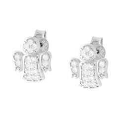 ORECCHINI ANGELO CON CUBIC ZIRCONIA BIANCHI IN ARGENTO 925 GALVANICA RODIO