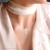CIONDOLO CROCE CON CUBIC ZIRCONIA BIANCHI IN ARGENTO 925 GALVANICA RODIO