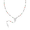 COLLANA ROSARIO CM 50 CON GRANI CRYSTAL MULTICOLOR MM 2 IN ARGENTO 925 GALVANICA RODIO