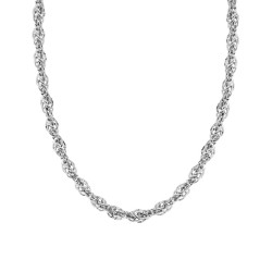 COLLANA CATENA FALSACORDA DIAMANTATA E MARTELLATA IN ACCIAIO