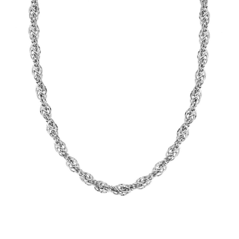 COLLANA CATENA FALSACORDA DIAMANTATA E MARTELLATA IN ACCIAIO