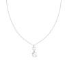 COLLANA CATENA FORZATINA DIAMANTATA CON PUNTI LUCE TONDO CRYSTAL BIANCO IN ARGENTO 925 GALVANICA RODIO