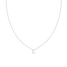 COLLANA CATENA FORZATINA DIAMANTATA CON PUNTO LUCE OVALE CRYSTAL BIANCO IN ARGENTO 925 GALVANICA RODIO