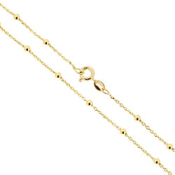 CATENA FORZATINA DIAMANTATA 030 CON PALLINA LISCIA MM 2 LUNGHEZZA CM 45 IN ARGENTO 925 GALVANICA ORO