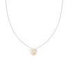 COLLANA CATENA FORZATINA DIAMANTATA CON CUORE CHAMPAGNE CONTORNATO DA CRYSTAL BIANCHI IN ACCIAIO E OTTONE