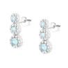 ORECCHINI TRILOGY DEGRADE FIORI ACQUAMARINA CONTORNATI DA CUBIC ZIRCONIA BIANCHI IN ARGENTO 925 GALVANICA RODIO