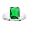 ANELLO SOLITARIO RETTANGOLO CUBIC ZIRCONIA VERDE SMERALDO IN ARGENTO 925 GALVANICA RODIO