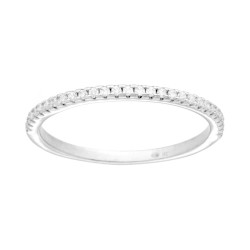 ANELLO VERETTA CON CUBIC ZIRCONIA BIANCHI MM 1.5 IN ARGENTO 925 GALVANICA RODIO