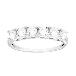 ANELLO VERETTA CON CUBIC ZIRCONIA BIANCHI MM 3 IN ARGENTO 925 GALVANICA RODIO