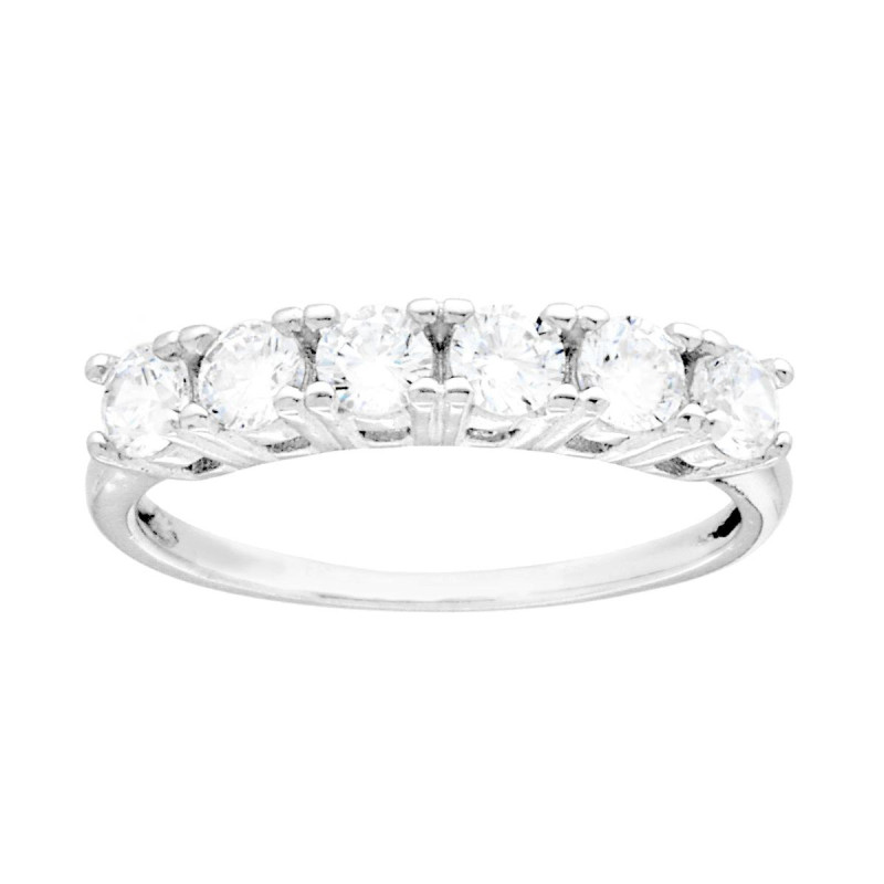 ANELLO VERETTA CON CUBIC ZIRCONIA BIANCHI MM 3 IN ARGENTO 925 GALVANICA RODIO