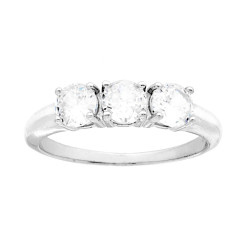 ANELLO TRILOGY CON CUBIC ZIRCONIA BIANCO MM 4 IN ARGENTO 925 GALVANICA RODIO