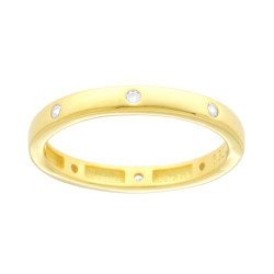 ANELLO FEDINA CON CUBIC ZIRCONIA BIANCHI IN ARGENTO 925 GALVANICA ORO