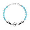 BRACCIALE CATENA CON PIETRE NATURALI COLORE TURCHESE CON ANCORA IN ACCIAIO