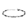 BRACCIALE CATENA CON PIETRE COLORE NERO CRYSTAL NERO E ACCESSORI IN ACCIAIO