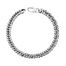 BRACCIALE UOMO CATENA GRUMETTA IN ACCIAIO COLORE BRUNITO