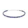 BRACCIALE CATENA CON PIETRE COLORE BLU LAPISLAZZULI E ANELLI IN ACCIAIO