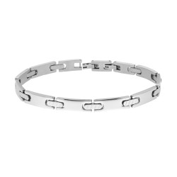 BRACCIALE UOMO MAGLIA IMPERNIATA IN ACCIAIO