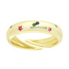 ANELLO FASCIA CON PUNTO LUCE STELLE CUBIC ZIRCONIA MULTICOLOR RUBINO SMERALDO ZAFFIRO IN ARGENTO 925 GALVANICA ORO