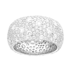 ANELLO FASCIA CON CUBIC ZIRCONIA BIANCHI IN ARGENTO 925 GALVANICA RODIO