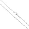 CATENA FORZATINA A SPECCHIO DIAMANTATA SEZIONE 2.2 LUNGHEZZA CM 45 IN ARGENTO 925 GALVANICA RODIO