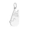 CIONDOLO PIASTRINA GATTO IN ARGENTO 925 GALVANICA RODIO