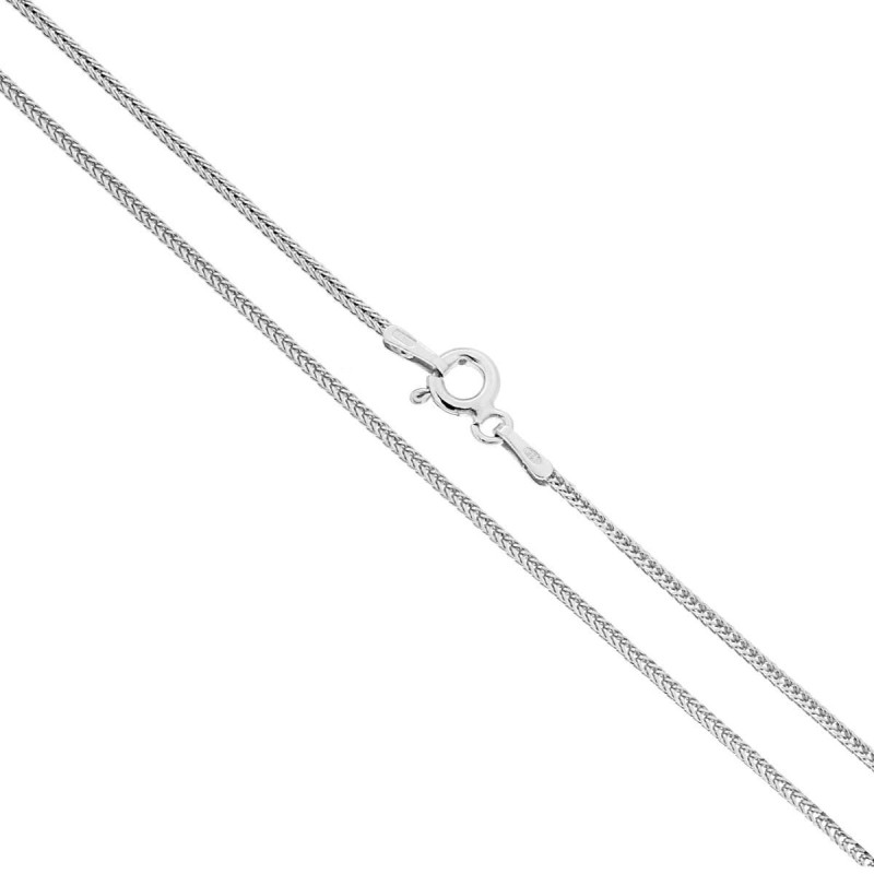 CATENA VOLPE QUADRATA DIAMANTATA SEZIONE MM 1 LUNGHEZZA CM 45 IN ARGENTO 925 GALVANICA RODIO