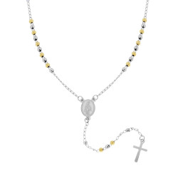 COLLANA ROSARIO CM 50 CON PALLINE COLORE ORO MM 3 IN ACCIAIO