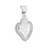 CIONDOLO CUORE VOTIVO MM 15 CON CUBIC ZIRCONIA BIANCHI IN ARGENTO 925 GALVANICA RODIO