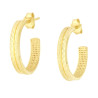 ORECCHINI CERCHIO FASCIA MM 20 DIAMANTATI IN ARGENTO 925 GALVANICA ORO