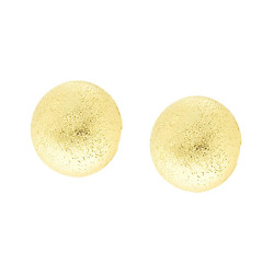 ORECCHINI SEMISFERA SPAZZOLATI DIAMANTATI MM 12 IN ARGENTO 925 GALVANICA ORO
