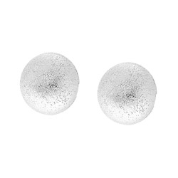 ORECCHINI SEMISFERA SPAZZOLATI DIAMANTATI MM 12 IN ARGENTO 925 GALVANICA RODIO