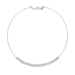COLLANA RIGIDA FILO MM 1,5 CON INSERTO IN CATENA COREANA IN ARGENTO 925 GALVANICA RODIO