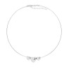 COLLANA RIGIDA FILO MM 1,5 CON TRE CUORI BOMBATI PASSANTI IN ARGENTO 925 GALVANICA RODIO