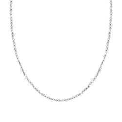 COLLANA CATENA CON PALLINE DIAMANTATE MM 3 IN ARGENTO 925 GALVANICA RODIO