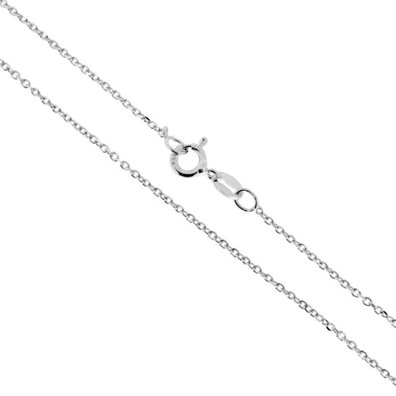 CATENA FORZATINA 035 SEZIONE MM 1.4 LUNGHEZZA CM 50 IN ARGENTO 925 GALVANICA RODIO