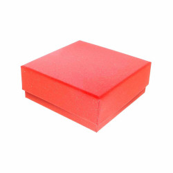 ASTUCCIO MULTIUSO PER GIOIELLI CM 9 X 9 H 3,5 COLORE ROSSO EFFETTO GLITTERATO