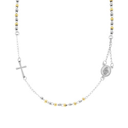 COLLANA ROSARIO MODELLO GIROCOLLO CM 50 CON PALLINE ORO MM 3 IN ACCIAIO