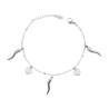 BRACCIALE CATENA FORZATINA DIAMANTATA CON CORNI E CUORI PENDENTI IN ACCIAIO