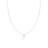 COLLANA CATENA FORZATINA DIAMANTATA CON PERLA E PUNTO LUCE CRYSTAL BIANCO IN ACCIAIO