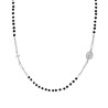 COLLANA ROSARIO MODELLO GIROCOLLO CM 55+5 CON GRANI CRYSTAL COLORE NERO MM 3.2 IN ACCIAIO