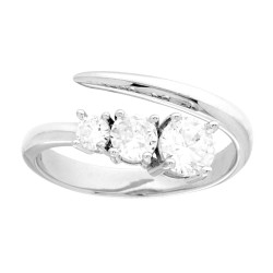 ANELLO TRILOGY CONTRARIE CON CUBIC ZIRCONIA BIANCHI IN ARGENTO 925 GALVANICA RODIO