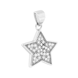 CIONDOLO STELLA CON CUBIC ZIRCONIA BIANCHI IN ARGENTO 925 GALVANICA RODIO