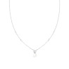 COLLANA CATENA FORZATINA DIAMANTATA CON PERLA E CUORE CON CUBIC ZIRCONIA BIANCHI IN ARGENTO 925 GALVANICA RODIO